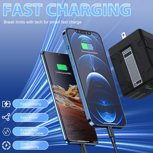 Iaolose 2-in-1 120w 2025 Compatible with Fast Charger, New Retractable Wall Fasts Charging Power Adapter with All