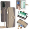 Asuwish Wallet Phone Case for Samsung Galaxy S22 Plus 5G - Gray, with Screen Protector, Mirror Flip, Card Holder &