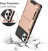 Vofolen iPhone 11 Pro Wallet Case - 4-Card Holder, Anti-Scratch Dual Layer Hybrid Bumper Armor, Rose Gold