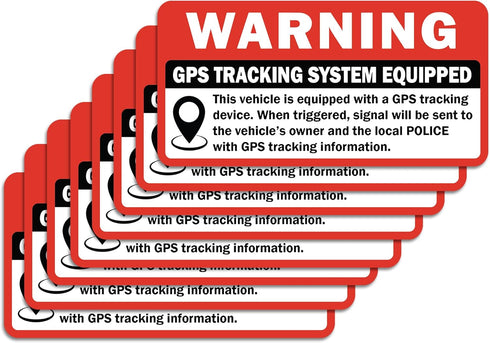 Sticky Expressions GPS Tracking Sticker For Car (8 Pcs), Size 3" by 1.5" -