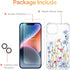 GVIEWIN iPhone 14 Plus Case, Floral Design, Soft Slim Clear, Shockproof, with Screen & Camera Lens Protectors, 6.7"