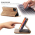 SINIANL iPhone 11 Leather Case, Book Folding Flip Case with Kickstand, Brown Protective Cover