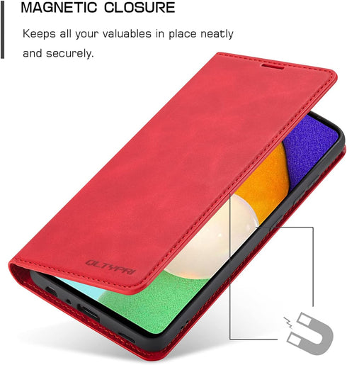 QLTYPRI Samsung Galaxy A13 5G Case, Premium PU Leather Cover with Card Holder, Kickstand, Shockproof Flip Wallet Case,