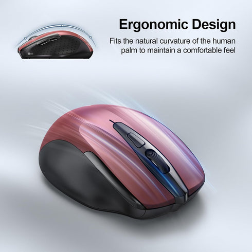 TECKNET Wireless Mouse (2.4G & BT5.0/3.0) Silent Mouse 4800 DPI Computer Mouse 6 Buttons Bluetooth Mouse, USB A Mouse