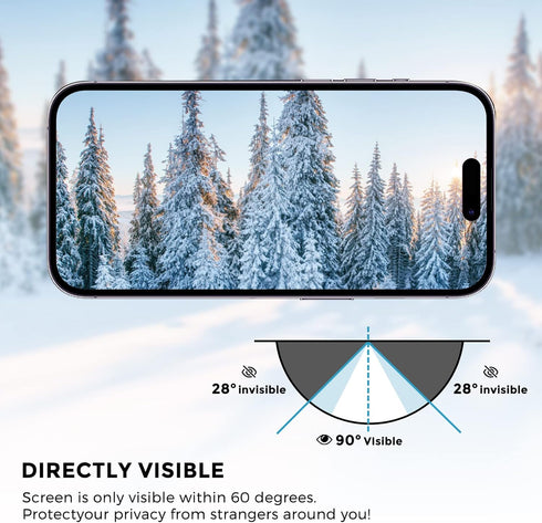 JIEYKJO Privacy Screen Protector for iPhone 15/14 Pro, Anti-Blue Light and Anti-Glare Cell Phone Screen Protector