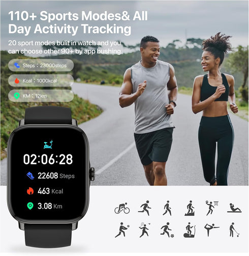 Smart Watch for Men Women, 1.91" (Answer/Make Calls/AI Voice Control), IP68 Waterproof, Heart Rate Tracker