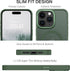 BENTOBEN iPhone 15 Pro Max Case, Dark Green Translucent Matte, Shockproof, MagSafe Compatible, 6.7" Protective Cover.