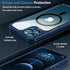 Amizee iPhone 12 Pro Max Magnetic Case with Screen & Camera Protectors, Clear Shockproof, MagSafe Compatible (Blue)