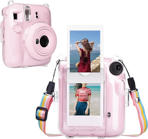 MUZIRI KINOKOO Clear Case for Fujifilm Fuji Instax Mini 12/Polaroid Mini 12 Camera, Hard PVC Protective Case Bag with