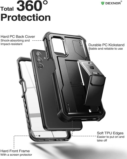 Dexnor Heavy Military Grade Case for Samsung Galaxy A13 5G, Shockproof Protective Cover with Built-in Screen Protector