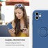 iPhone 11 Case - Slim Silicone Kickstand Ring Holder, Shockproof Protection for Girls Women, Blue