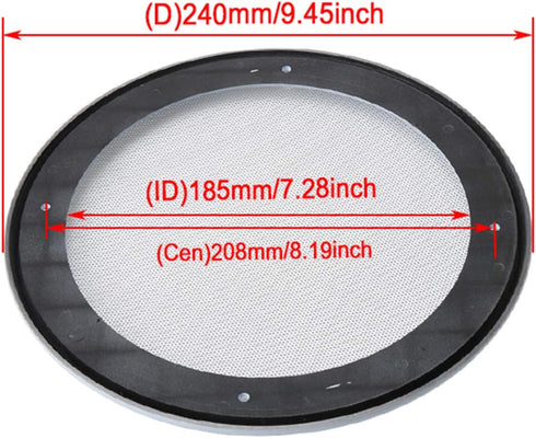 RDEXP 8 Inch DIY Car Audio Speaker Cover - Decorative Circle Metal Net Mesh Grille White 10.16 x 9.61 x 1.06