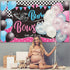 Burnouts or Bows Gender Reveal Decoration, Backdrop Party Supplies, Blue or Pink Baby Shower Banner, 72.8 x 43.3 Inch