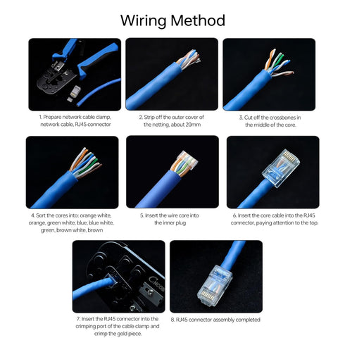 Cat6 RJ45 Connectors, 100pcs UTP 8P8C Ethernet Plug for Cat6 Cat5e Cable 2-Piece Ends