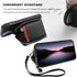 Bocasal RFID Blocking Wallet Case for iPhone 13 Pro Max, Adjustable Crossbody Zipper Purse with Kickstand, Black