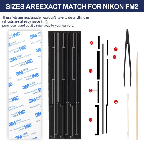 Pre-Cut Light Seal Foam Sponge Kits - Repair for Nikon FM FM2 FE FE2 Film Camera