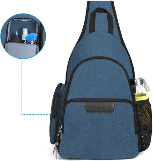 MOSISO Camera Bag Sling Backpack - Full Open Case with Tripod Holder, Rain Cover for DSLR/SLR/Mirrorless Cameras - Teal