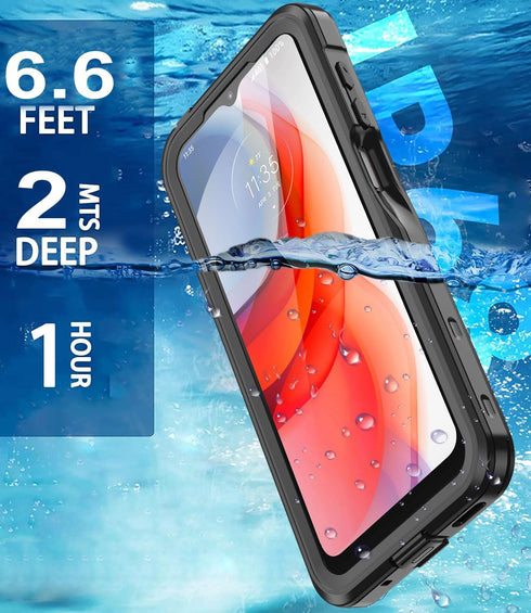Waterproof Phone Case for Motorola Moto G Play 2024, Built-in Screen Protector, Shockproof Rugged Cover