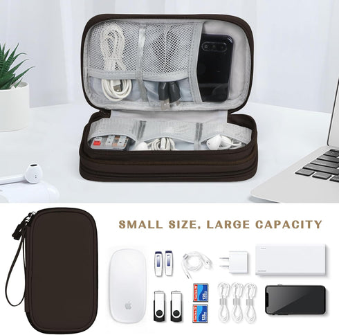 FYY Electronic Organizer - Travel Cable Bag Pouch, Portable Waterproof Double Layers Storage for Accessories