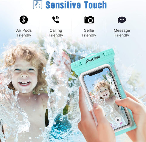 ProCase Waterproof Phone Pouch Case for Snorkeling, Underwater Dry Bag for iPhone 15 14 13 Pro Max, Galaxy S24 S23,