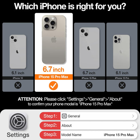TORRAS Ultra-Thin Magnetic Slim-Fit Case for iPhone 15 Pro Max, Lightweight Anti-Scratch Matte Hard Case 6.7 inch, Black