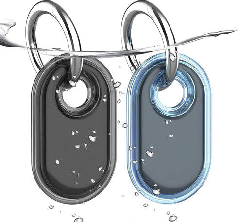 2 Pack Waterproof Holder for Samsung Galaxy SmartTag2, TPU GPS Tracker Protective Case with Keychain, Anti-Scratch