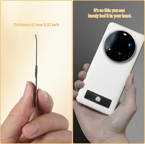 Sorcristy 360 Slim Phone Kickstand, Adjustable Angle Ultra Thin Vertical and Horizontal Rotating Universal Stainless