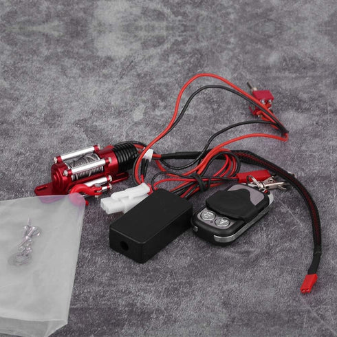 Woyisisi Winch, 1/10 Winch RC Car Scale RC Model Vehicle Crawler Car Accessory Metal with Remote Controller