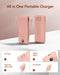 VEGER Portable Charger for iPhone, Built-in Cables and Wall Plug, 10000mAh Slim Fast Charging USB C Power Bank