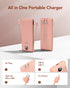 VEGER Portable Charger for iPhone, Built-in Cables and Wall Plug, 10000mAh Slim Fast Charging USB C Power Bank