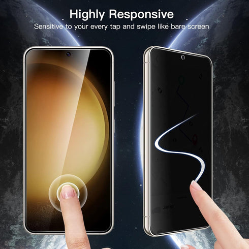 JETech 2-Pack Privacy Screen Protector for Samsung Galaxy S23 5G 6.1" with Camera Lens Protector, Anti-Spy Glass.