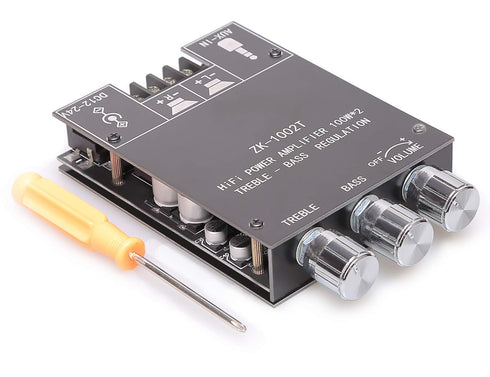 200W Bluetooth 5.0 Mini Wireless Stereo Audio Receiver Amplifier Board with Treble and Bass Control for Home Speakers