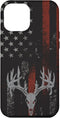 iPhone 12 Pro Max Case - American Flag Whitetail Deer Buck Hunting USA FLAG Hunter