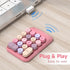 MOFII Wireless Number Pads - Pink Numeric Keypad 18 Keys USB 2.4G Round Keycap Colorful Extensions Keypads, Financial Accounting Portable Numpad 10 Key for Laptop/PC/Notebook/Surface Pro