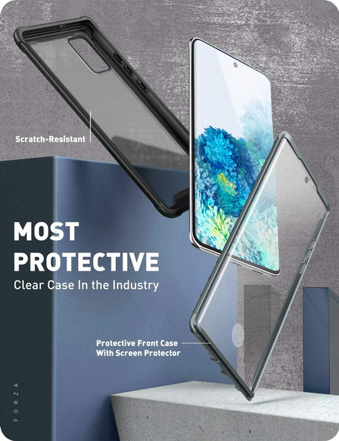 Clayco Forza Series Case for Samsung Galaxy S20 Plus – Built-in Screen Protector, Full-Body Rugged Cover, 6.7 inch,