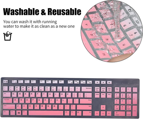 iKammo Keyboard Cover Skins for Dell KB216 & KM636 Keyboards, Optiplex 5250/3050/3240/5460/7450/7050 & Inspiron AIO