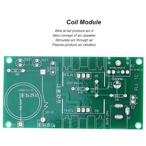 Teslas Coil Module Unassembled Mini DIY Kit, Practical Electronic Speaker Teslas Coil Kits 15W DC15-24V 2A