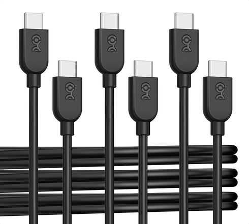 Cable Matters 3-Pack Extreme Flexible Short USB C Charging Cable, 3ft in Black, Support 60W PD, for iPhone 15/15 Pro/15