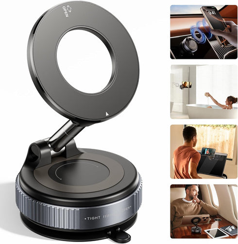 Generic 2026 360 96LBS Premium Upgraded Vacuum Magnetic Car Phone Holder Reinforced Ultra Suction Cup Phone Mount