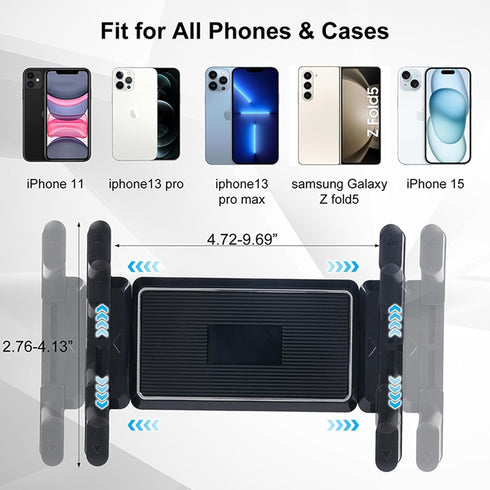 5 in 1 Car Phone Holder, Dashboard Windshield Mount, Suitable for iPhone 15 14 13 Pro Max, Samsung Z Fold 5 4
