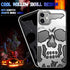 iPhone 12 Phone Case, Silver Cool Skull Skeleton Gothic Hollow Design for Men & Women