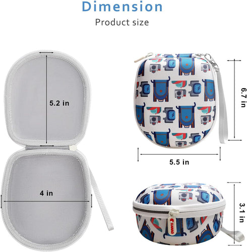 XANAD Kids Headphone Case for Elecder i37 / Noot K11 / iClever HS14 Foldable Wired On-Ear Headset (Headset Not Included)