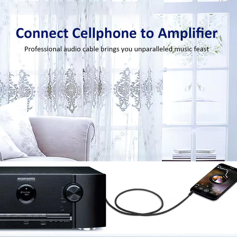 2pack 1/8 to 1/4 Stereo Audio Cable, 6.35mm 1/4" Male to 3.5mm 1/8" Male TRS Bidirectional for Guitar, Laptop, Speaker