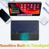 Wireless Bluetooth Keyboard, 10-inch Ultra-Slim 7 Color Backlight Keyboard with Touchpad, Portable for Mobile Phones,