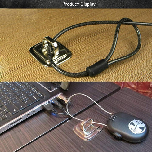Security Anchor Base Plate for Keyed or Combination Cable Locks, Desk Mount Accessory