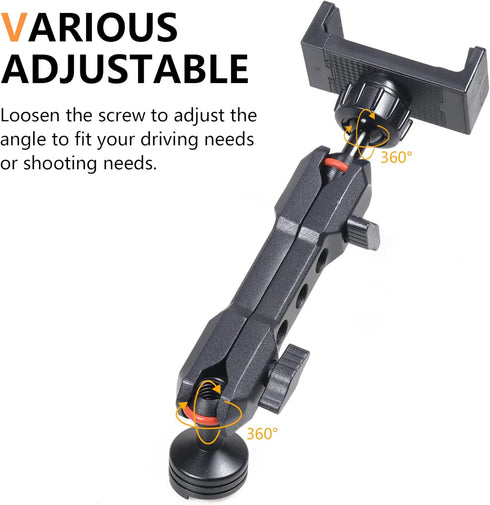 Dash Phone Mount Holder for 2021-2024 Ford Bronco, 2/4 Door Interior Accessories, 360° Adjustable Aluminum Smartphone