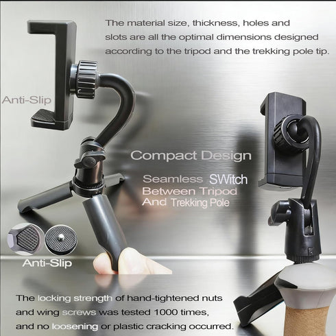 QIYUANCHUANG Phone Stand Tripod with Wireless Remote - Lightweight Adjustable Phone Holder for iPhone Samsung, Desk Bed