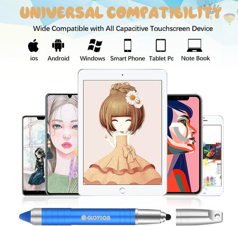Stylus Pen for iPhone, Capacitive Stylus Pencil with Magnetic Cap, 2 in 1 Kids Touch Screens Stylist Pens Compatible