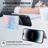 HAOPINSH for MagSafe Wallet Magnetic Card Holder, Pink Blue Marble Pattern Detachable Adjustable Flip Leather Kickstand