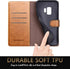 SUANPOT for Galaxy S9 Wallet Case - RFID Blocking Leather Flip Folio, Credit Card Holder, Shockproof Cover